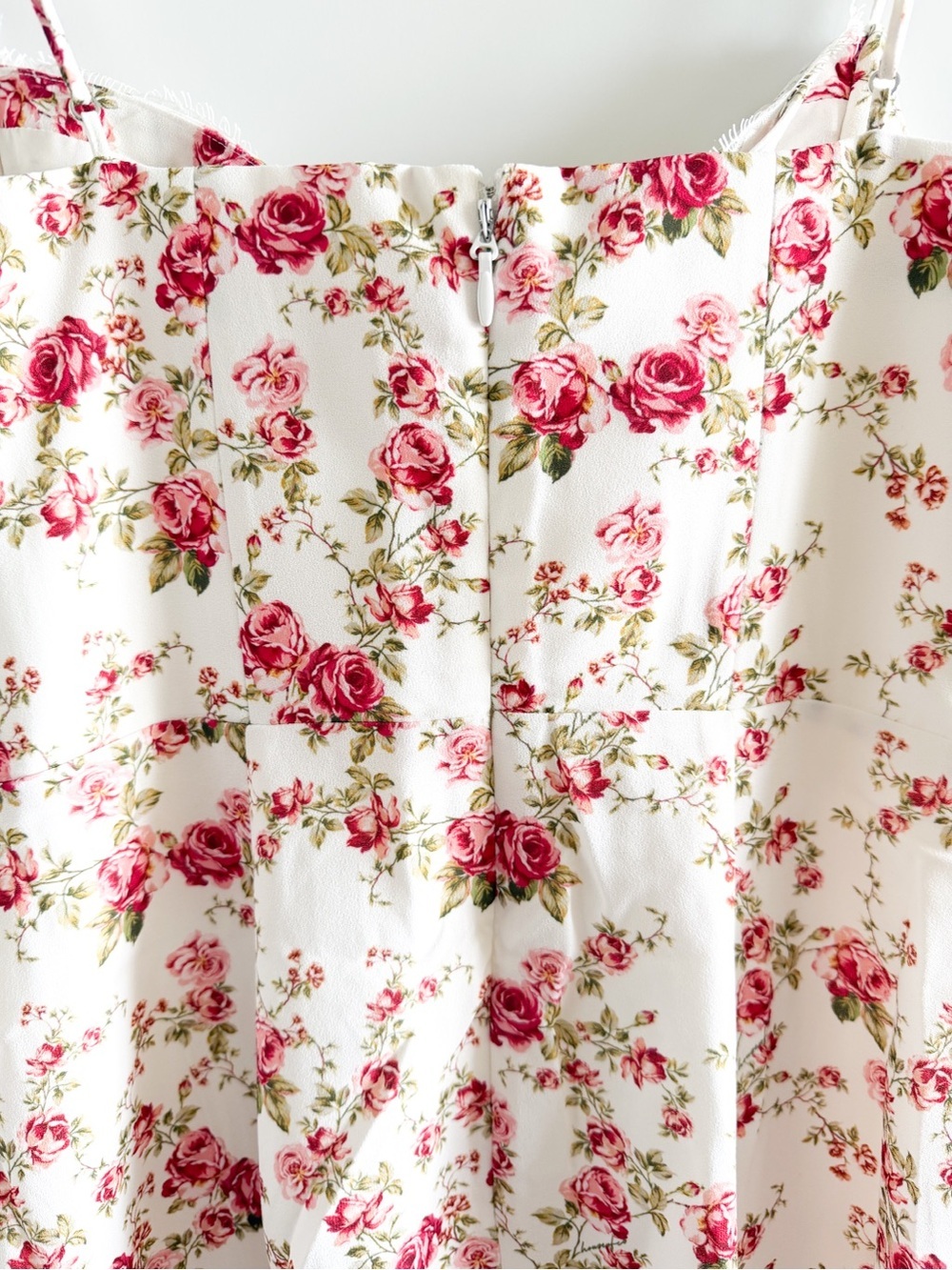 House of CB Cream Midi Slip Dress Rose Print - Picture 16 of 16